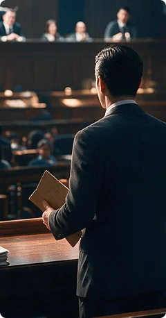 법정에서 변론하는 변호사
