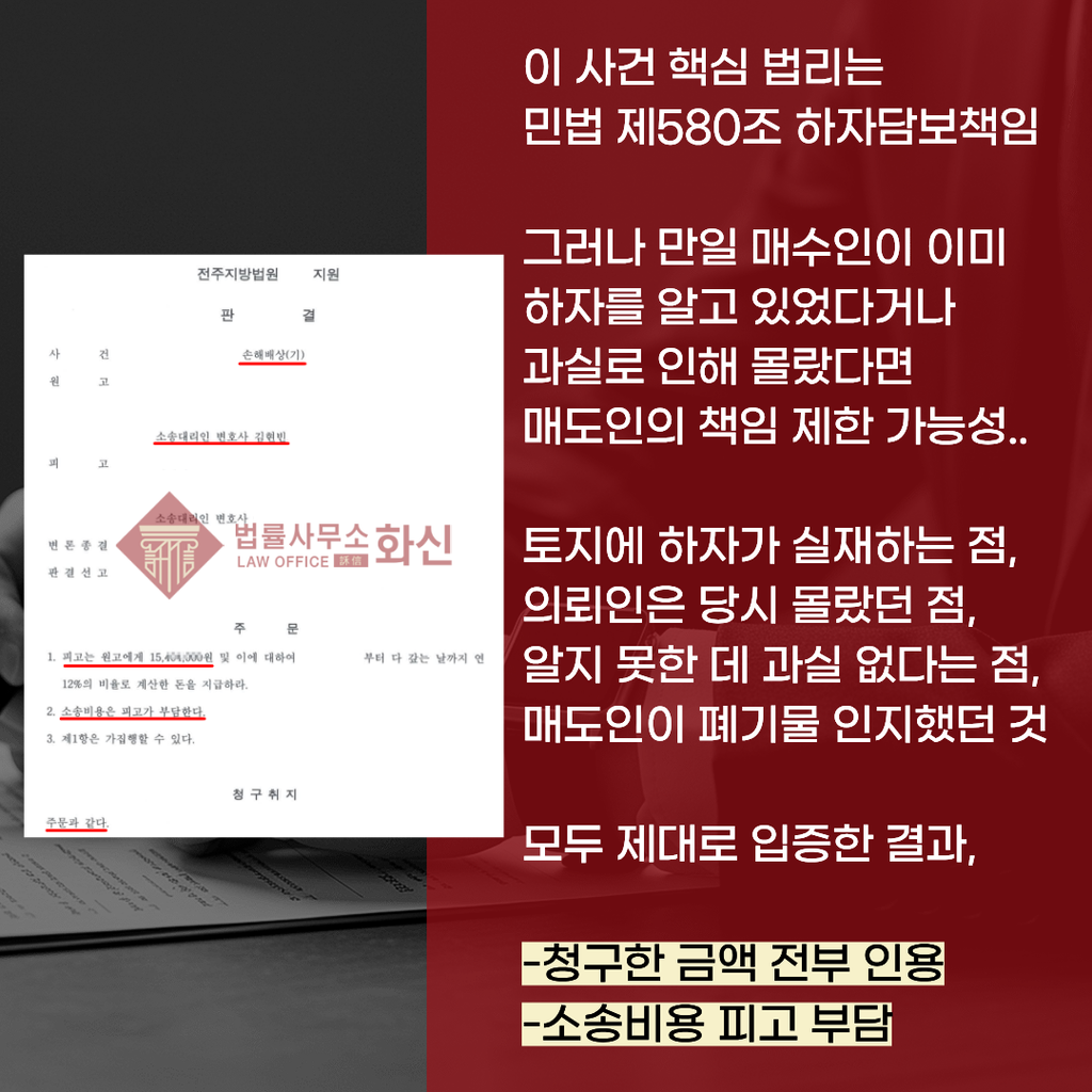 하자담보책임 손해배상 소송 결과