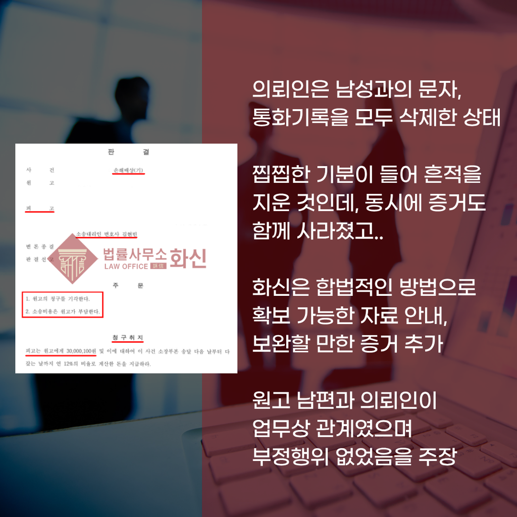 상간녀소송 피고 방어를 위한 객관적 증거 검토